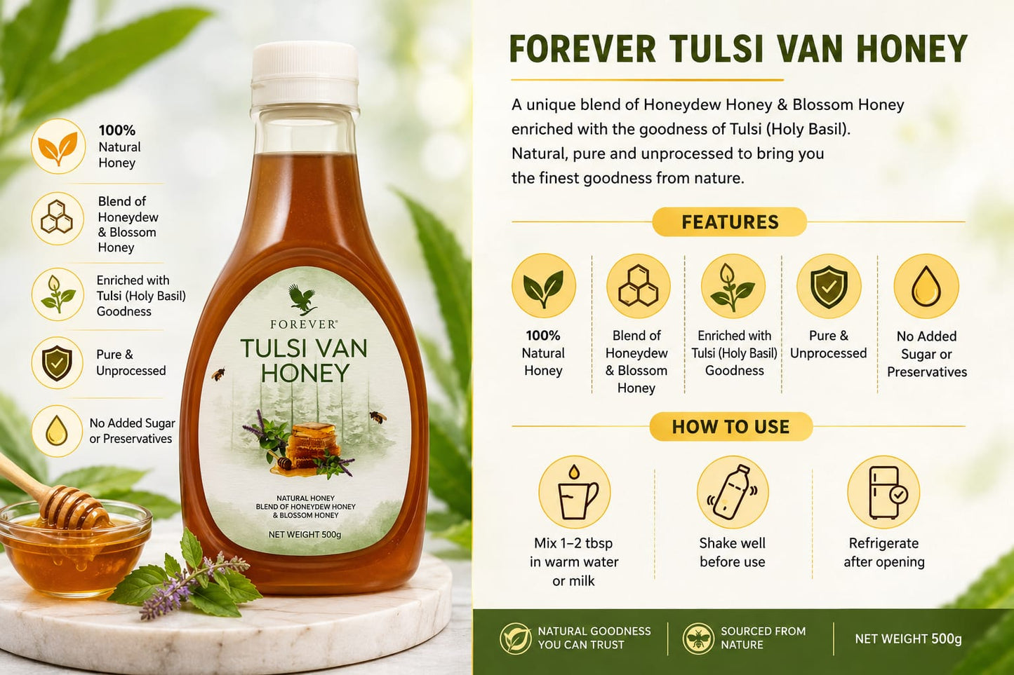 Forever tulsi van bee honey
